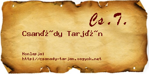 Csanády Tarján névjegykártya